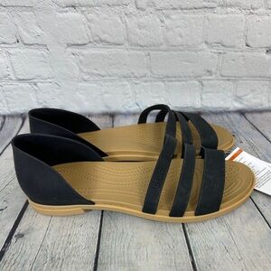 Crocs tulip open flat sandals size 9